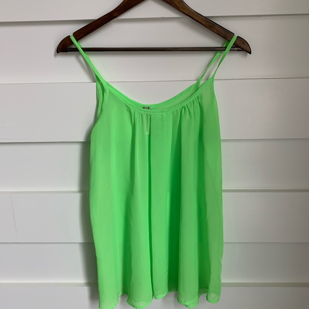 (NWOT) Sheer Neon Green Tank